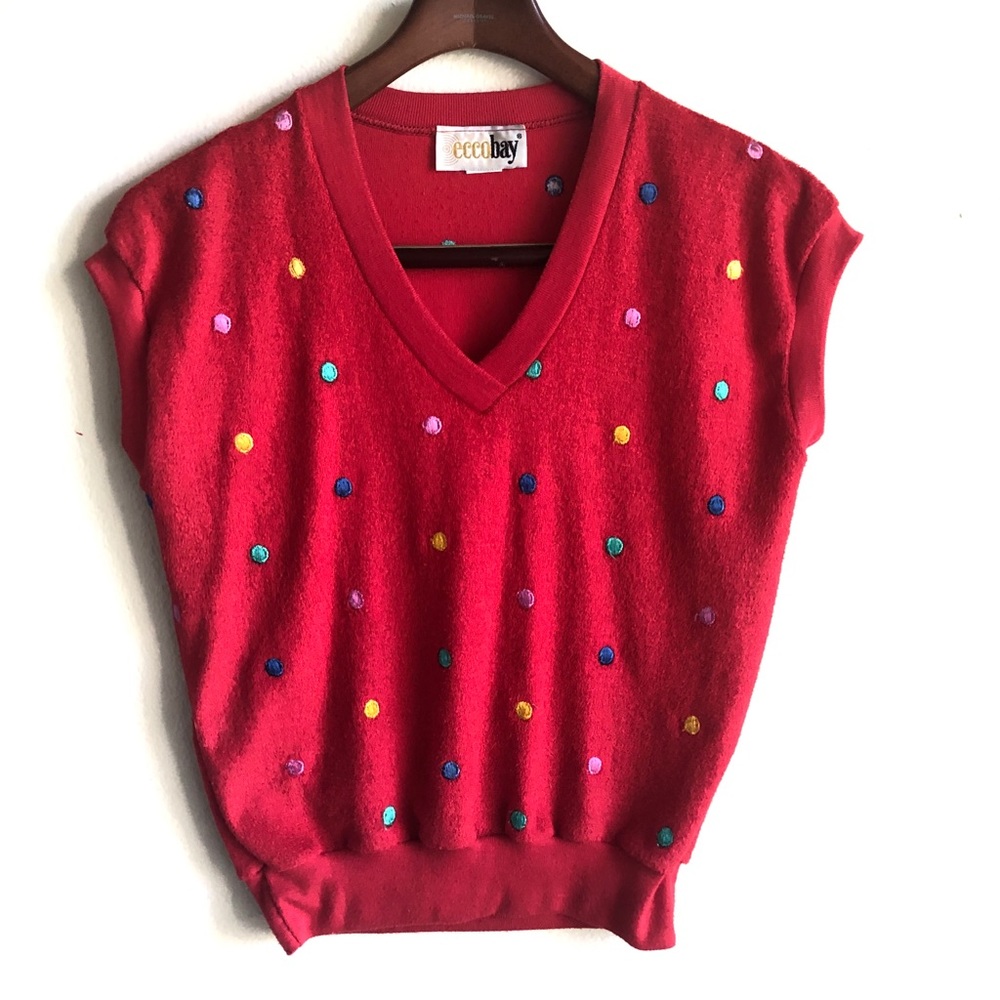 **SOLD**Vintage terry cloth red top
